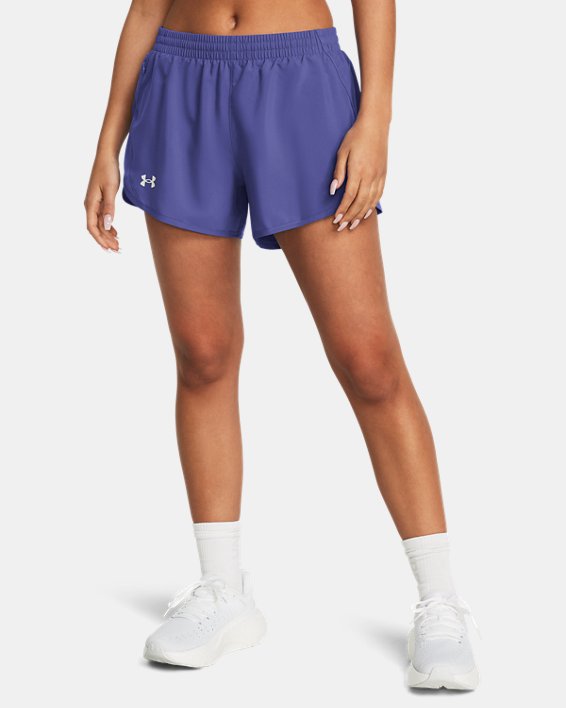 Women's UA Fly-By 3" Shorts, Purple, pdpMainDesktop image number 0